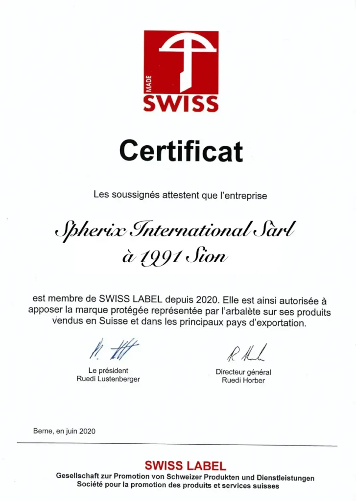 Swiss Label Certificat