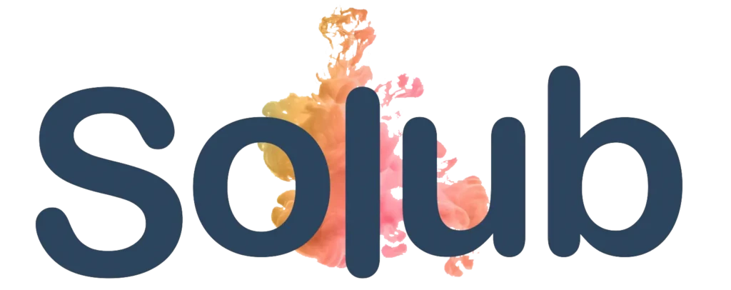 Logotype solub sur nuage transparent